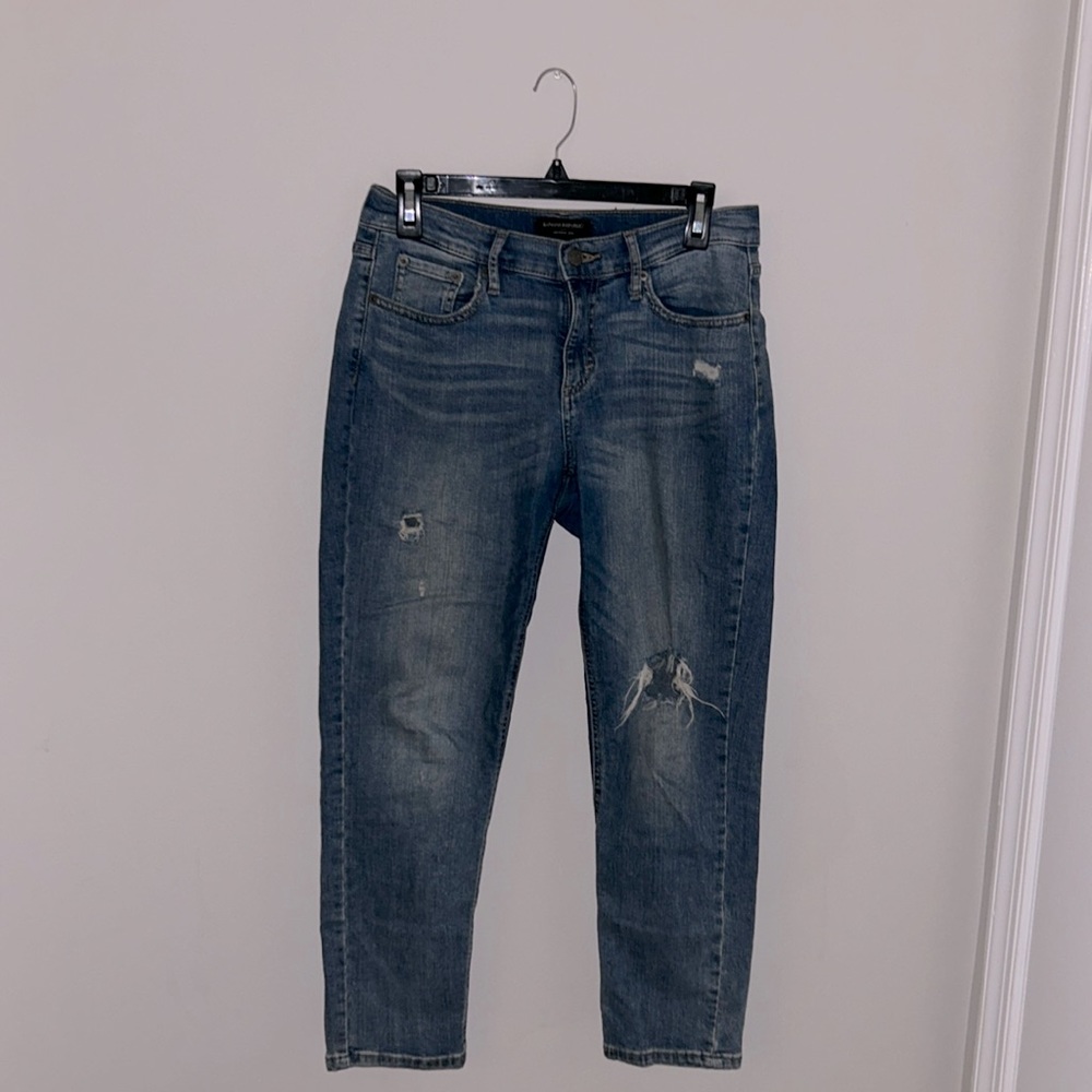 Petite, Banana Republic, ripped girlfriend jeans
